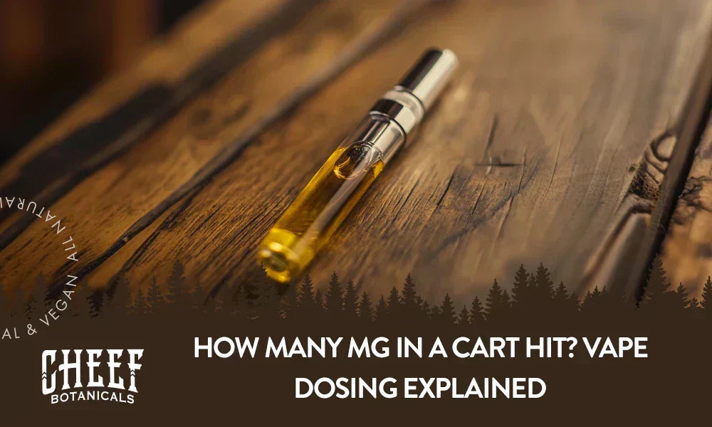 A THC cartridge sitting on a wooden table.