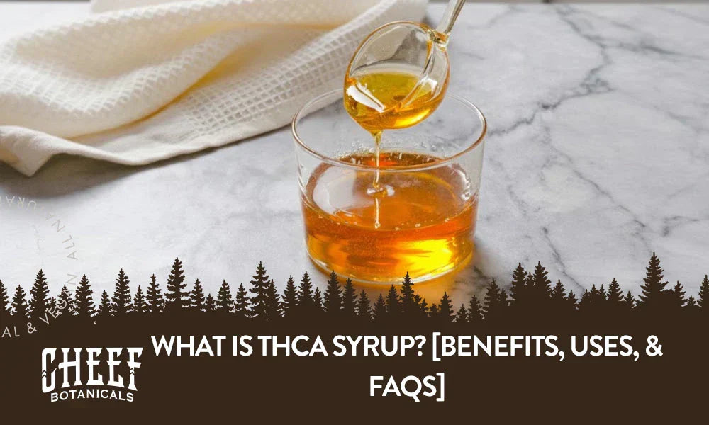 A spoon being dipped into THCa syrup with the title "What is THCa syrup".