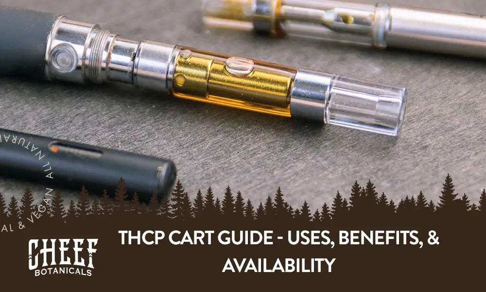 A bunch of THCp carts sitting next to each other with the title "THCp cart guide".