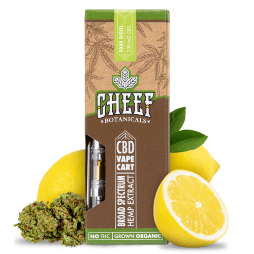 CBD sour diesel vape cartridge - 200mg/400mg - Cheef Botanicals