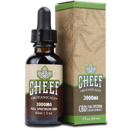 a bottle of cheef cbd oil that you can use as a home remedy for a tooth ache