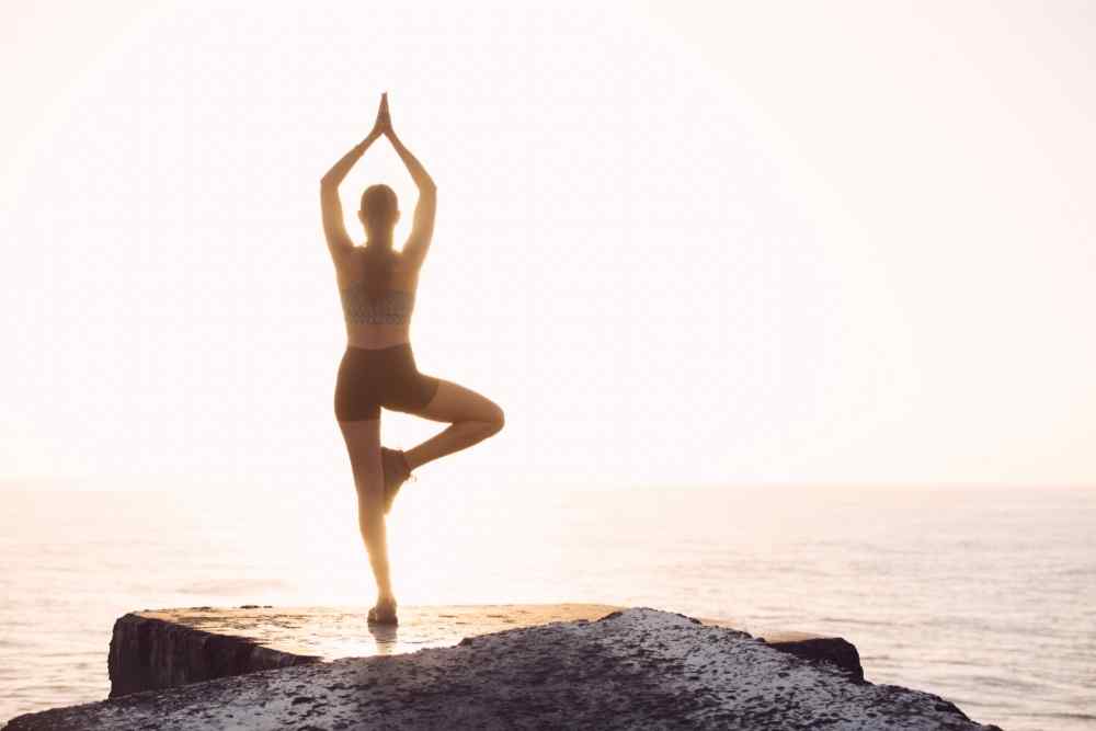 person doing yoga being good