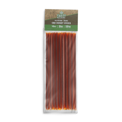 cheef botanicals CBD honey sticks packaged 10 pck