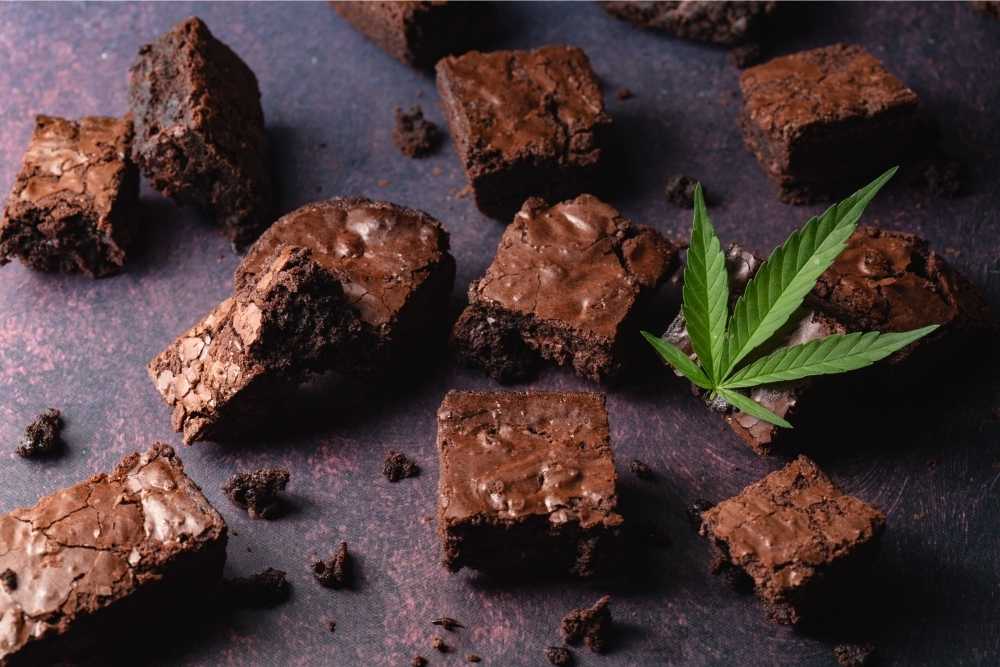 brownies and hemp leaf