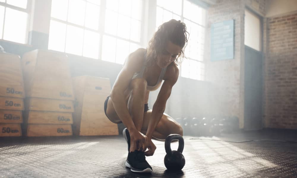 woman getting ready for a workout