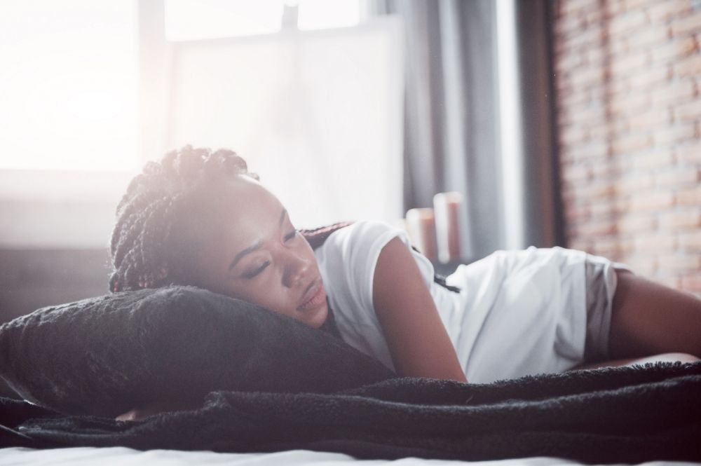 young woman resting during the day