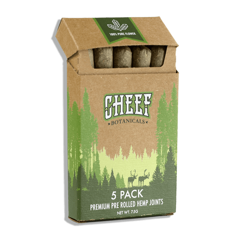 cheef botanicals cbd pre rolls joints front