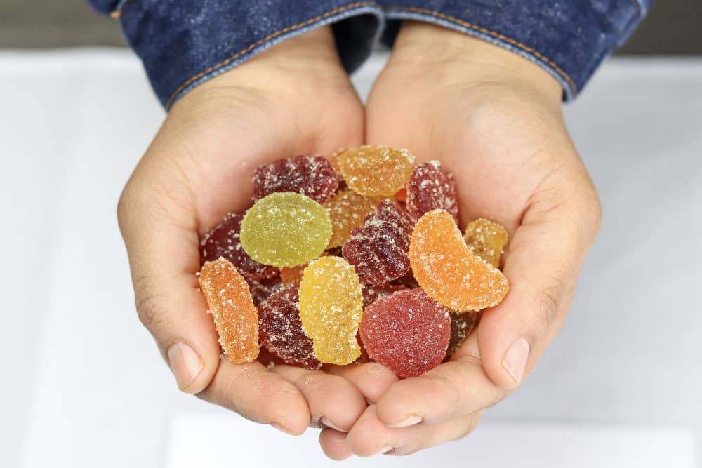 cute cbd gummy handful