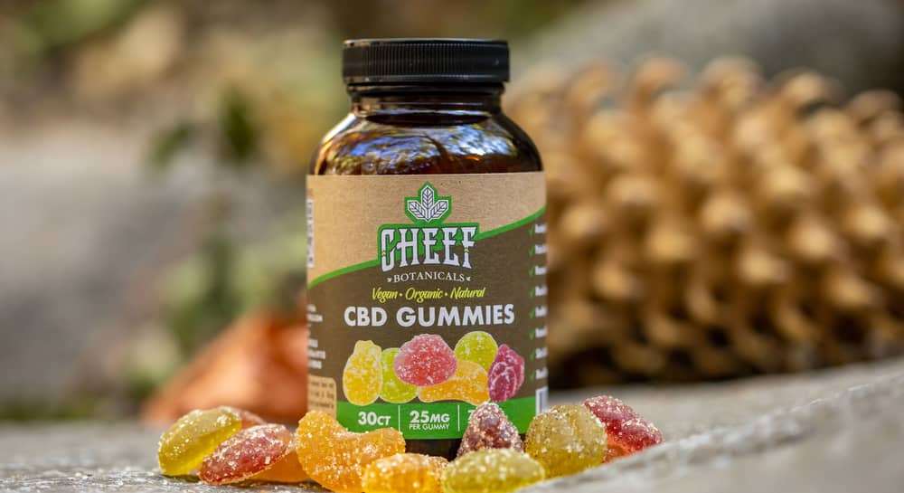 container of cheef cbd gummies