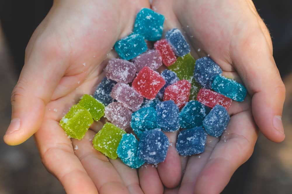 handful of edibles cbd