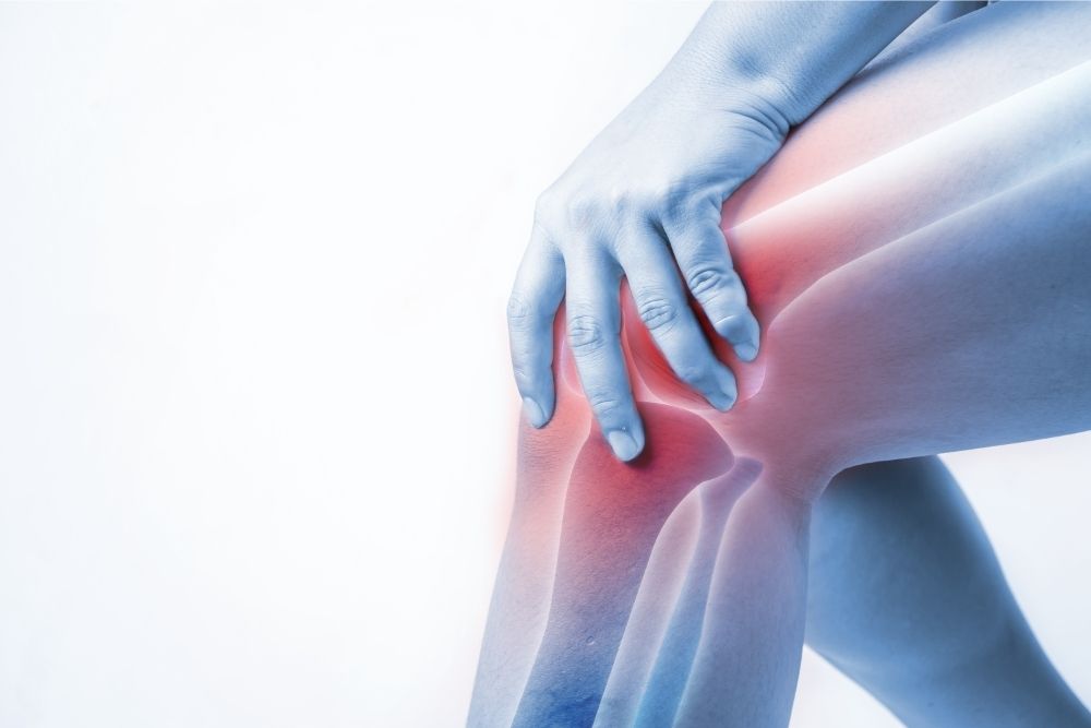 illustration of knee joint pain