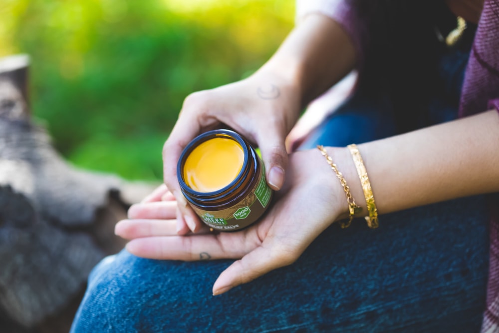 open jar of cheef cbd salve