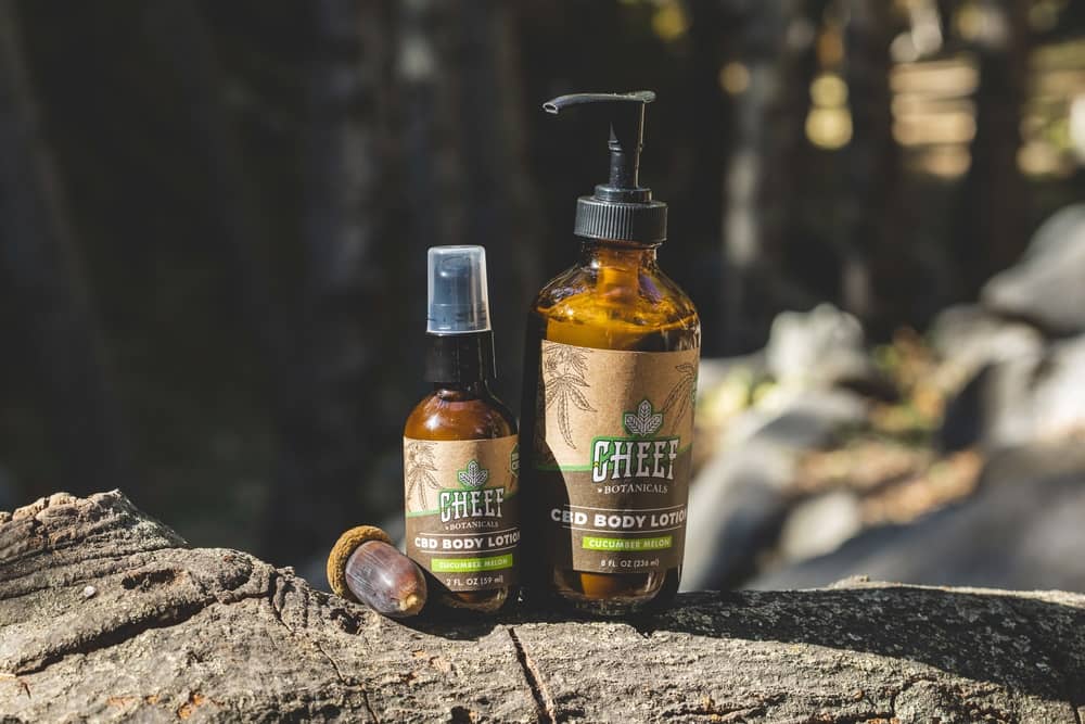 bottles of hemp skin moisturizers