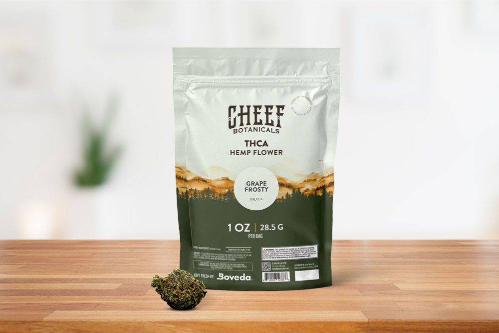 cheef botanicals thca flower on table