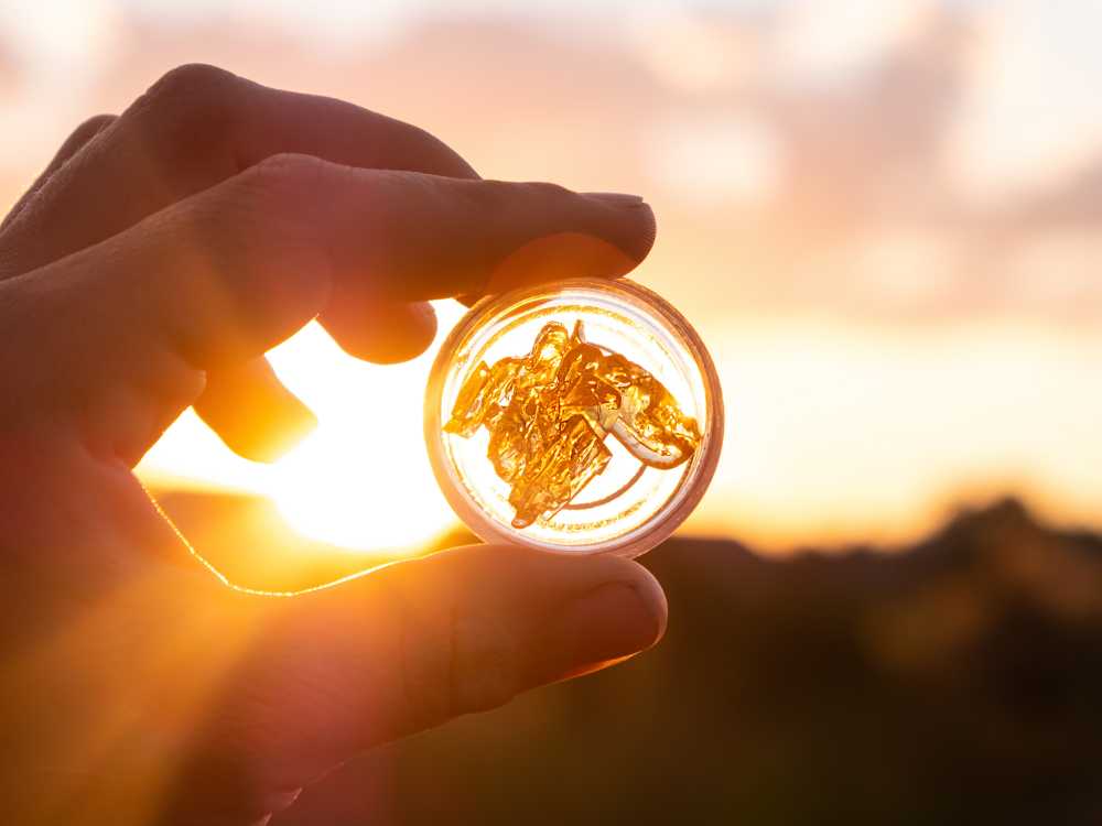 pure cannabis concentrate against sunset.